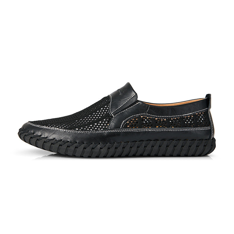 Men's Hand Stitching Breathable Non-Slip Casual Slip On Loafers