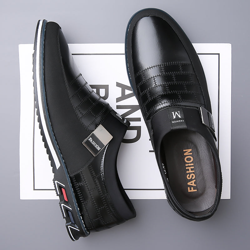 men's large size casual leather shoes
