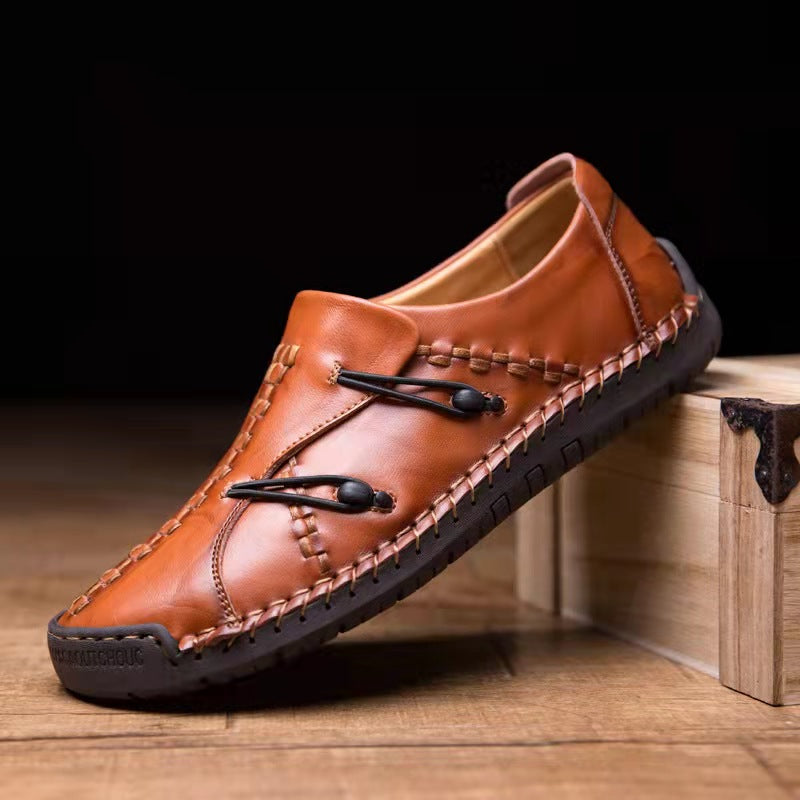2023S Mens Genuine Leather Comfy Soft Sole Slip On Loafers