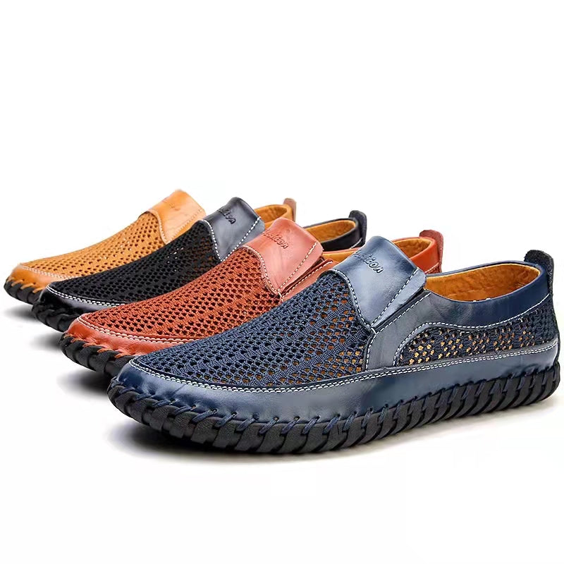 Men's Hand Stitching Breathable Non-Slip Casual Slip On Loafers