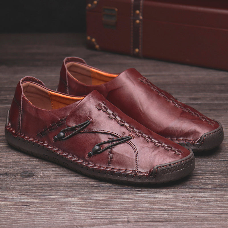 2023S Mens Genuine Leather Comfy Soft Sole Slip On Loafers