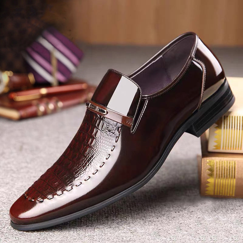 Crocodile pattern men's casual shoes