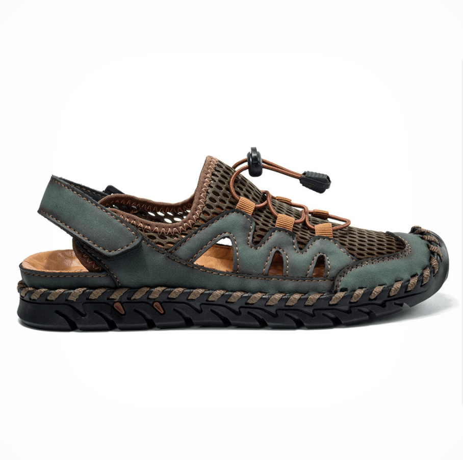 Men Genuine Leather Non-slip Mesh Casual Soft Sandals
