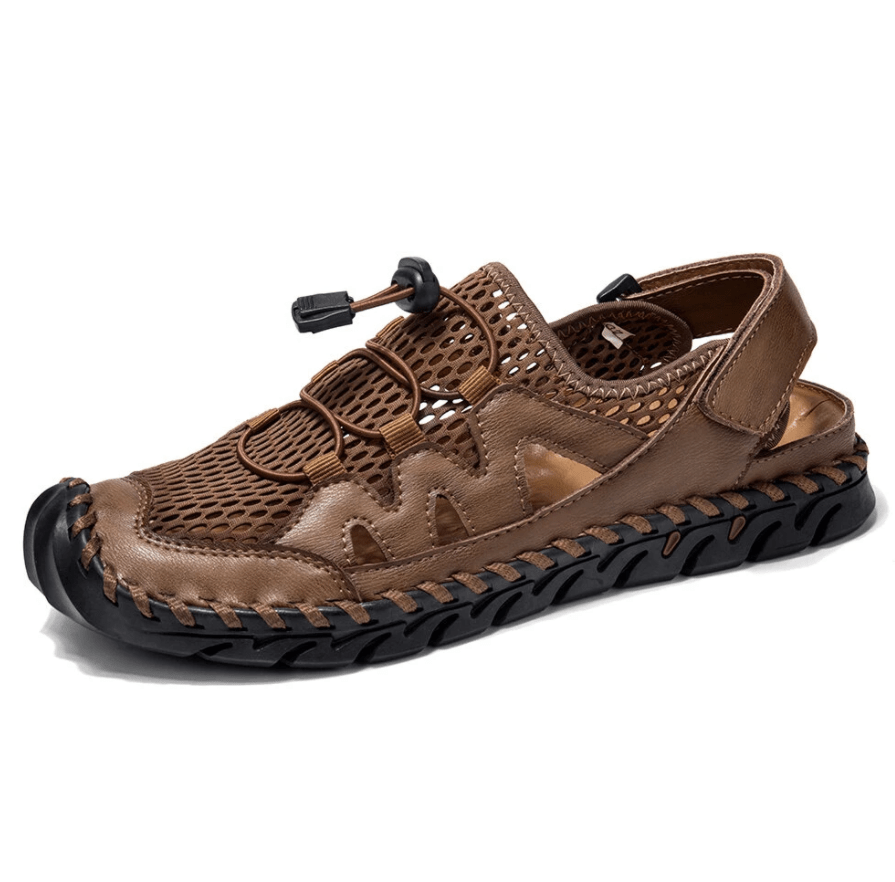 Men Genuine Leather Non-slip Mesh Casual Soft Sandals