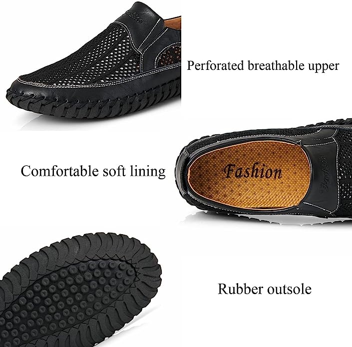 Men's Hand Stitching Breathable Non-Slip Casual Slip On Loafers