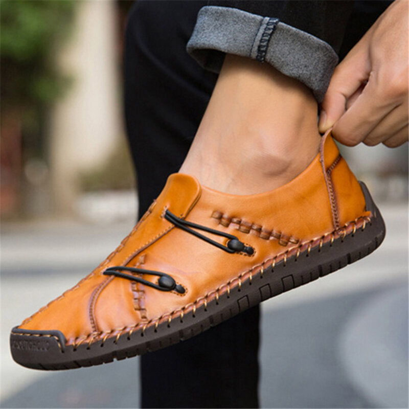 2023S Mens Genuine Leather Comfy Soft Sole Slip On Loafers