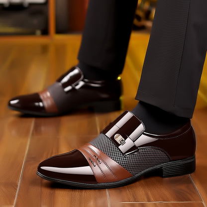 men's stylish patchwork leather shoes