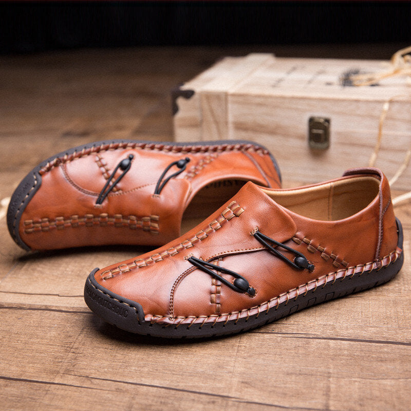 2023S Mens Genuine Leather Comfy Soft Sole Slip On Loafers