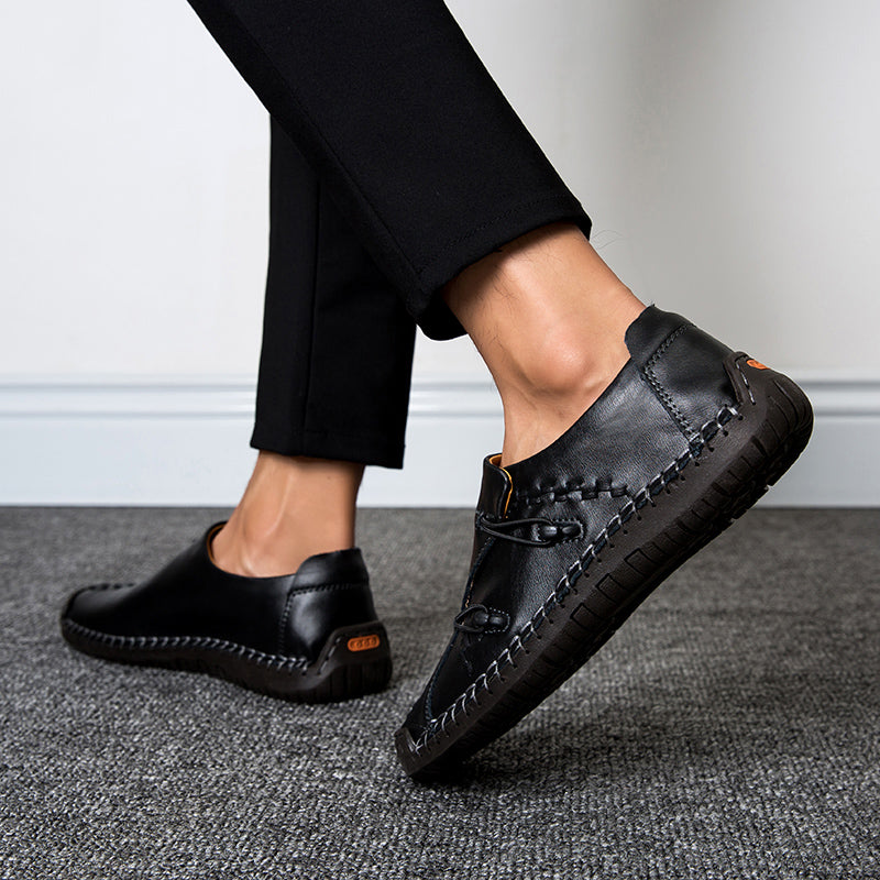 2023S Mens Genuine Leather Comfy Soft Sole Slip On Loafers