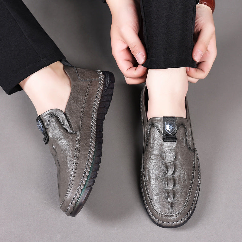 Crocodile pattern men's casual shoes
