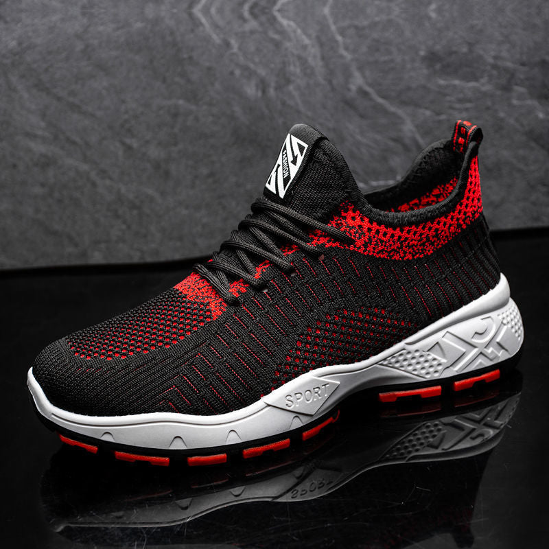 Mesh flying woven sports running shoes