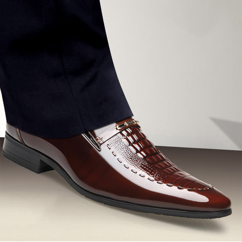 Crocodile pattern men's casual shoes