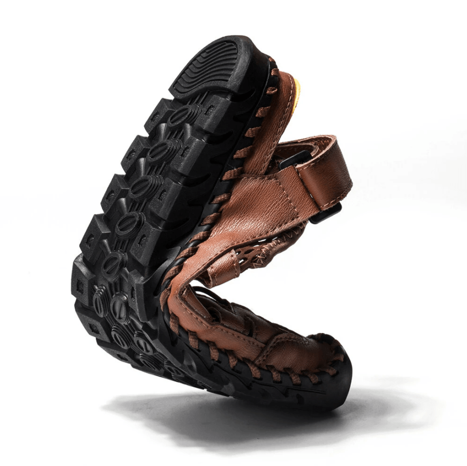 Men Genuine Leather Non-slip Mesh Casual Soft Sandals