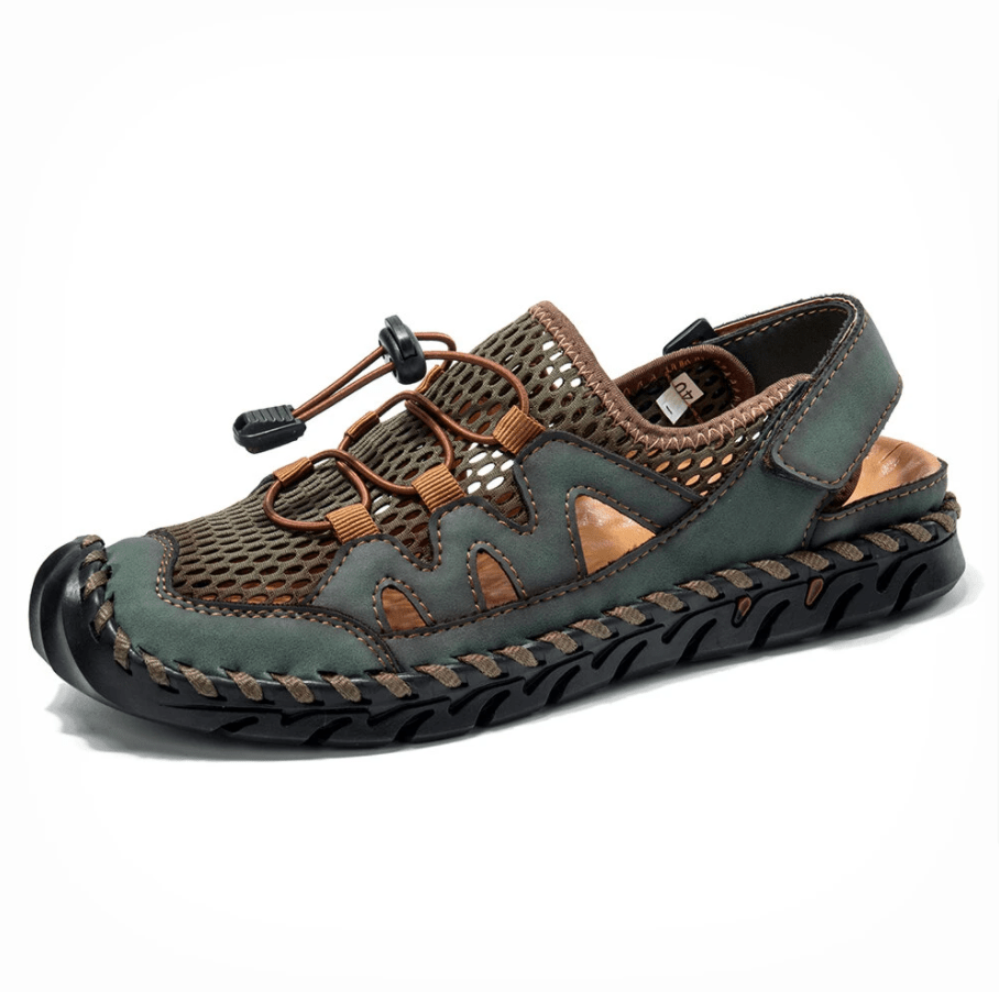 Men Genuine Leather Non-slip Mesh Casual Soft Sandals