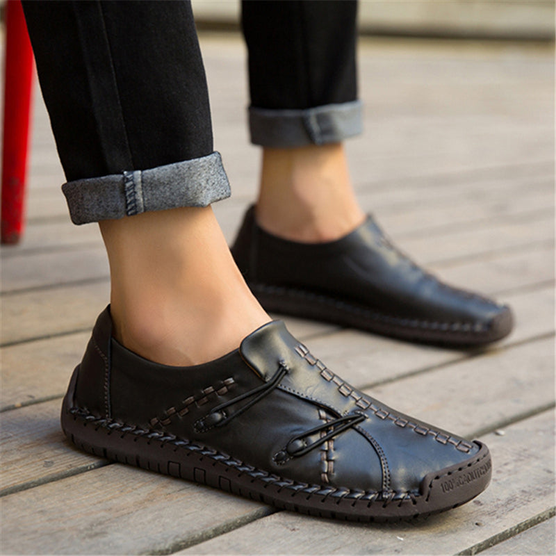 2023S Mens Genuine Leather Comfy Soft Sole Slip On Loafers
