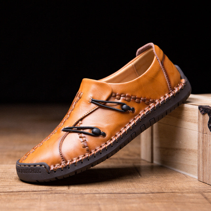 2023S Mens Genuine Leather Comfy Soft Sole Slip On Loafers