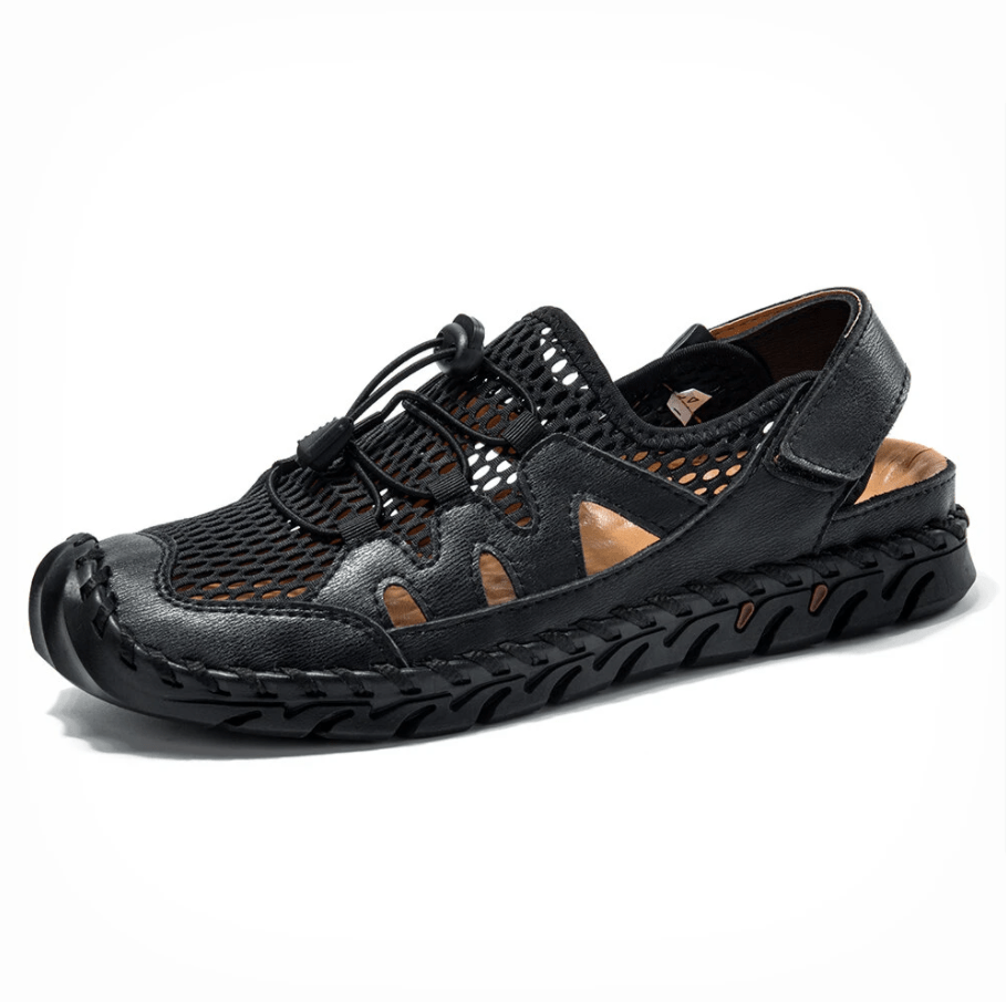 Men Genuine Leather Non-slip Mesh Casual Soft Sandals