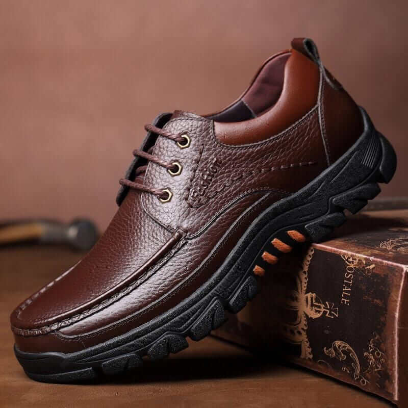 Christmas Sale⛄--40% OFF 🎁Mens Waterproof Non Slip Soft Sole Casual Genuine Leather Oxfords